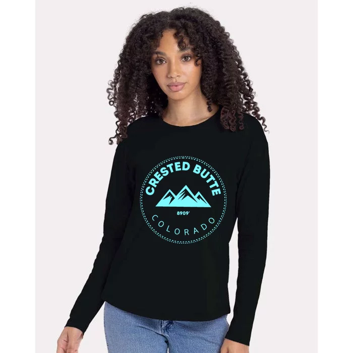 Crested Butte Colorado Mountain Town Elevated Co Skiing Gift Womens Cotton Relaxed Long Sleeve T-Shirt