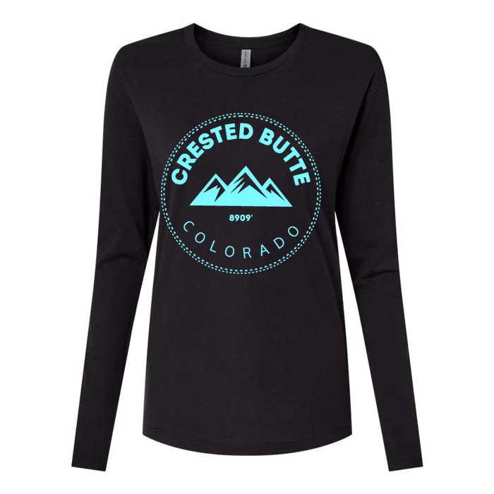 Crested Butte Colorado Mountain Town Elevated Co Skiing Gift Womens Cotton Relaxed Long Sleeve T-Shirt