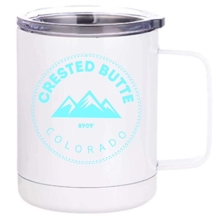 Crested Butte Colorado Mountain Town Elevated Co Skiing Gift Front & Back 12oz Stainless Steel Tumbler Cup