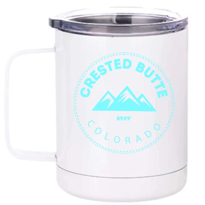 Crested Butte Colorado Mountain Town Elevated Co Skiing Gift Front & Back 12oz Stainless Steel Tumbler Cup