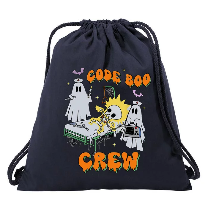 Code Boo Crew Funny Ghost Nurse Halloween Costume Nursing Great Gift Drawstring Bag