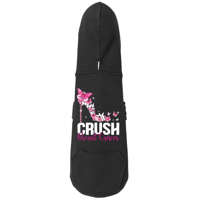 Crush Breast Cancer Awareness Bling Pink Ribbon Doggie 3-End Fleece Hoodie