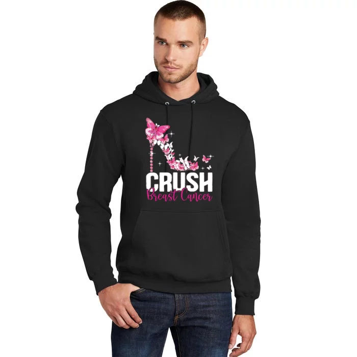 Crush Breast Cancer Awareness Bling Pink Ribbon Tall Hoodie