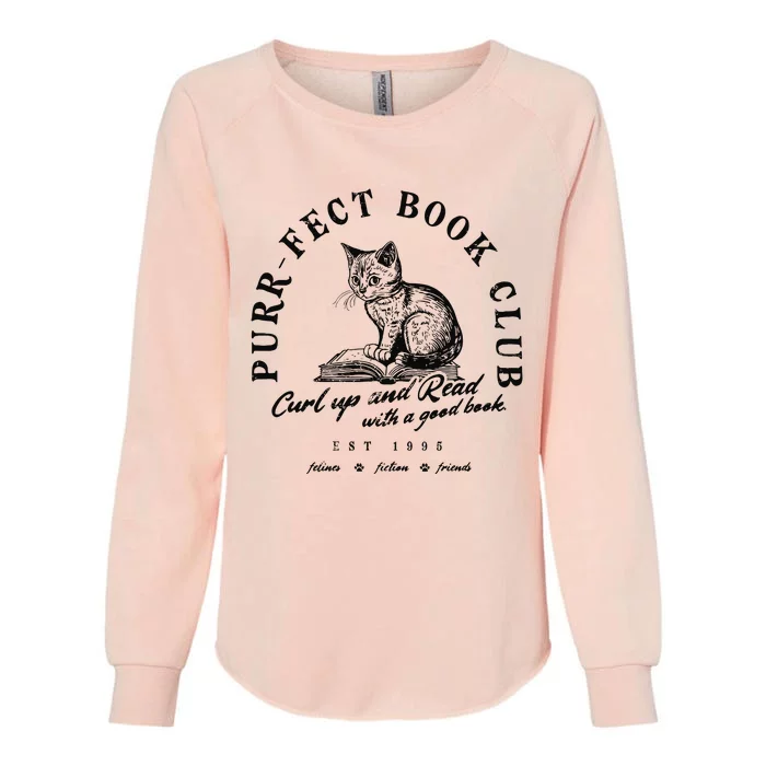 Cat Bookish Womens California Wash Sweatshirt