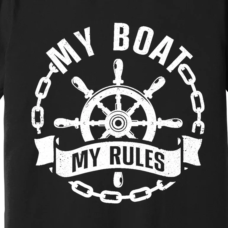 Cool Boat Captain Design For Boat Captain Boating Premium T-Shirt