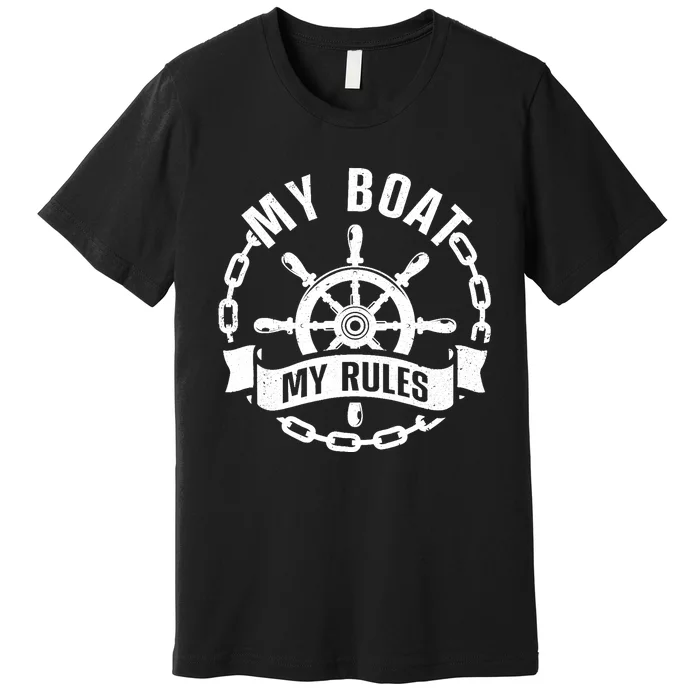 Cool Boat Captain Design For Boat Captain Boating Premium T-Shirt