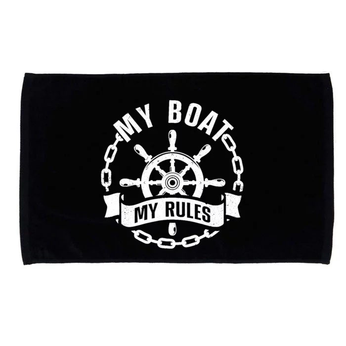 Cool Boat Captain Design For Boat Captain Boating Microfiber Hand Towel