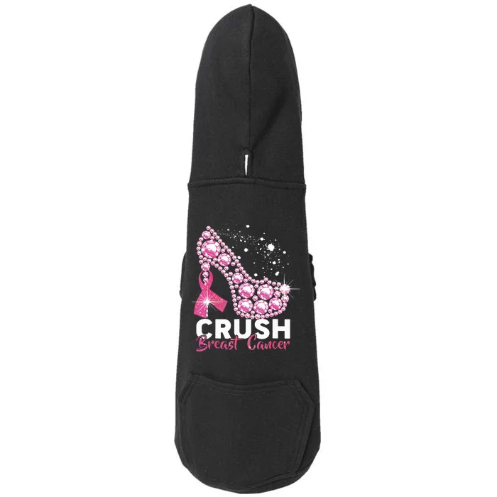 Crush Breast Cancer Awareness Pink Ribbon High Heel Doggie 3-End Fleece Hoodie