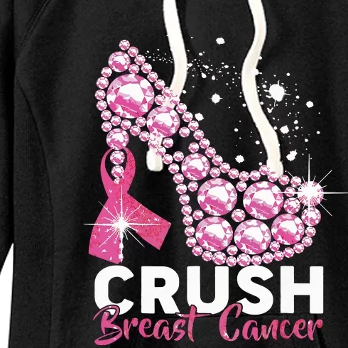 Crush Breast Cancer Awareness Pink Ribbon High Heel Women's Fleece Hoodie