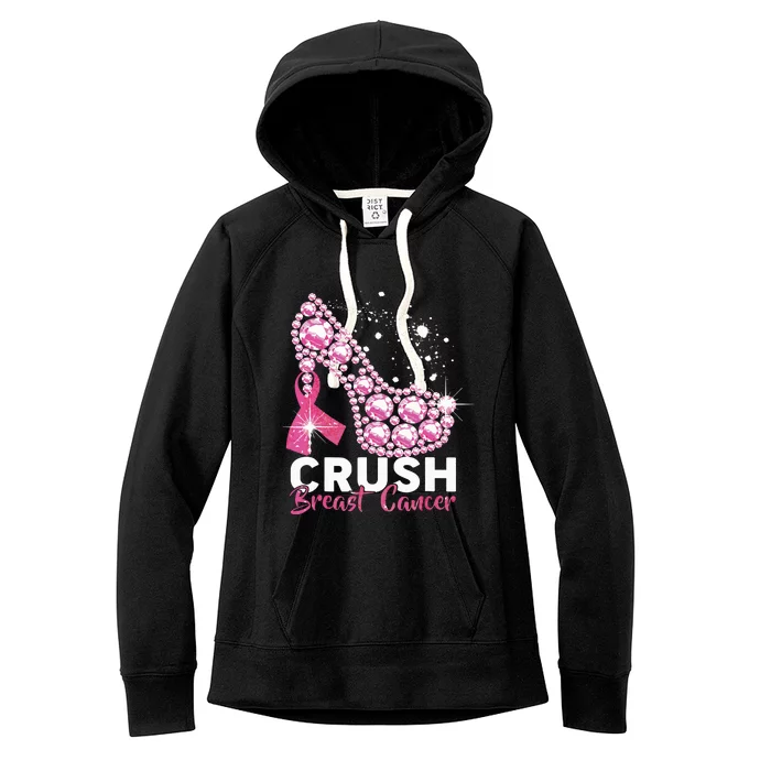 Crush Breast Cancer Awareness Pink Ribbon High Heel Women's Fleece Hoodie