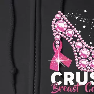 Crush Breast Cancer Awareness Pink Ribbon High Heel Full Zip Hoodie