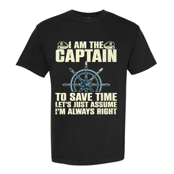 Cool Boat Captain For Men Women Boating Pontoon Boat Owner Garment-Dyed Heavyweight T-Shirt