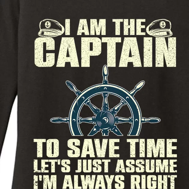 Cool Boat Captain For Men Women Boating Pontoon Boat Owner Womens CVC Long Sleeve Shirt