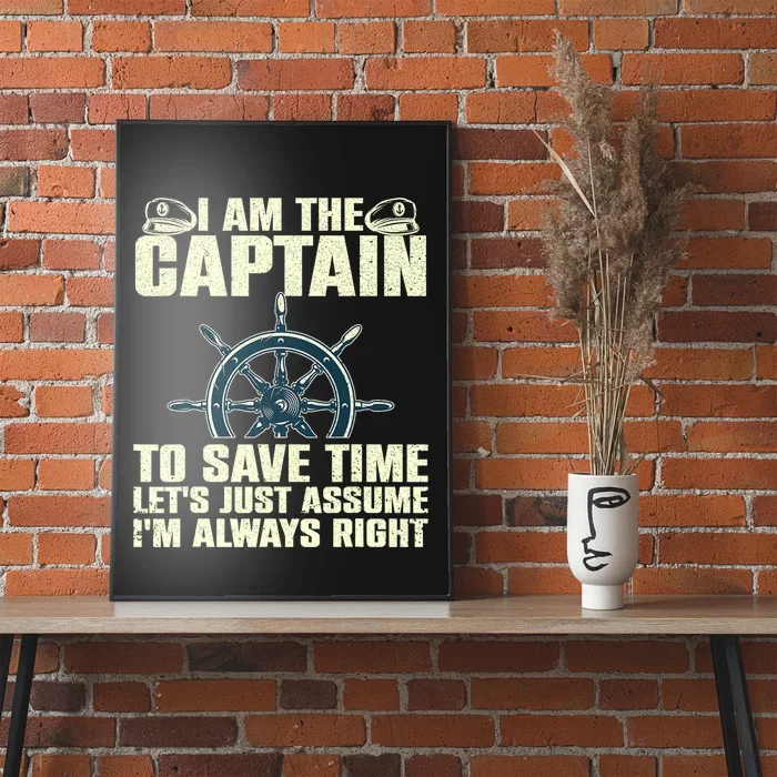 Cool Boat Captain For Men Women Boating Pontoon Boat Owner Poster