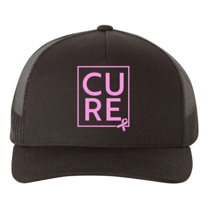 Cure Breast Cancer Awareness Pink Ribbon Yupoong Adult 5-Panel Trucker Hat