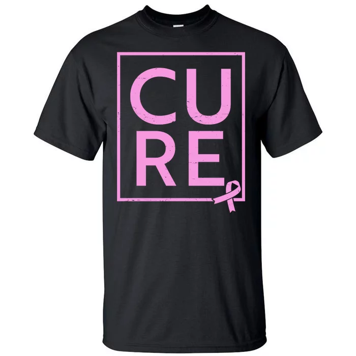 Cure Breast Cancer Awareness Pink Ribbon Tall T-Shirt