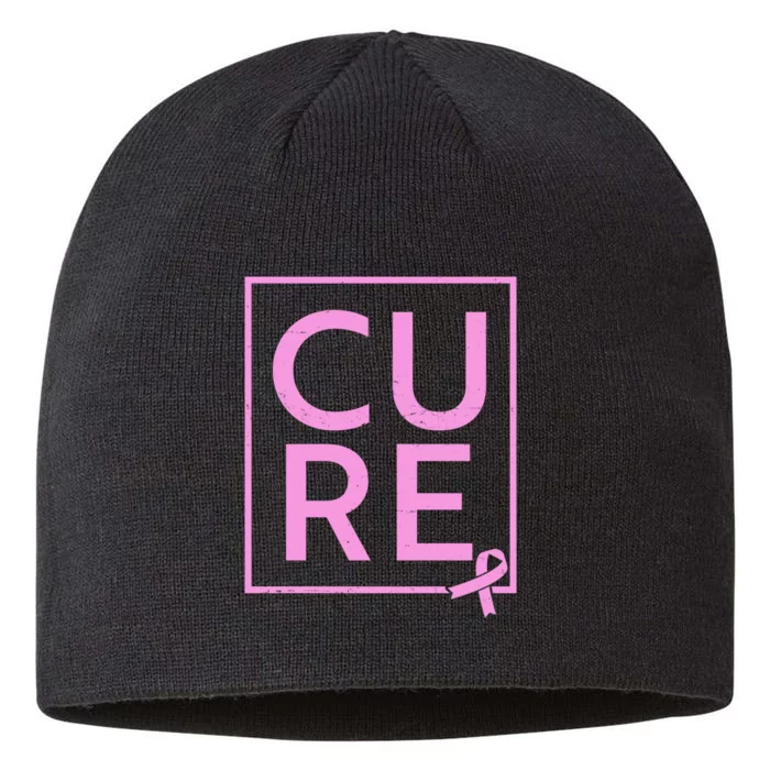 Cure Breast Cancer Awareness Pink Ribbon 8 1/2in Sustainable Knit Beanie