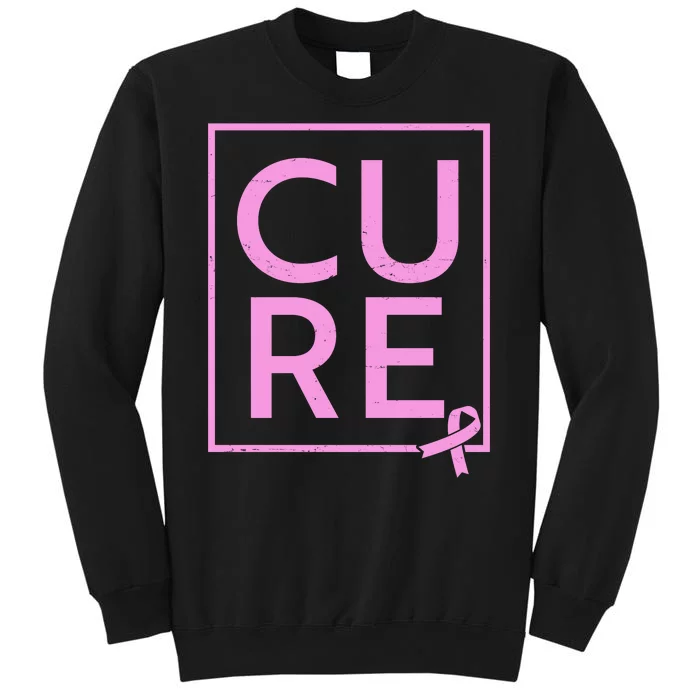 Cure Breast Cancer Awareness Pink Ribbon Tall Sweatshirt