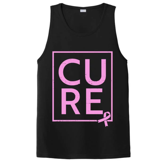 Cure Breast Cancer Awareness Pink Ribbon Performance Tank