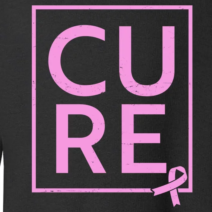 Cure Breast Cancer Awareness Pink Ribbon Toddler Sweatshirt