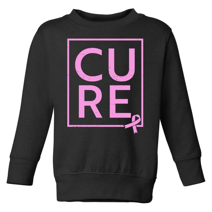 Cure Breast Cancer Awareness Pink Ribbon Toddler Sweatshirt