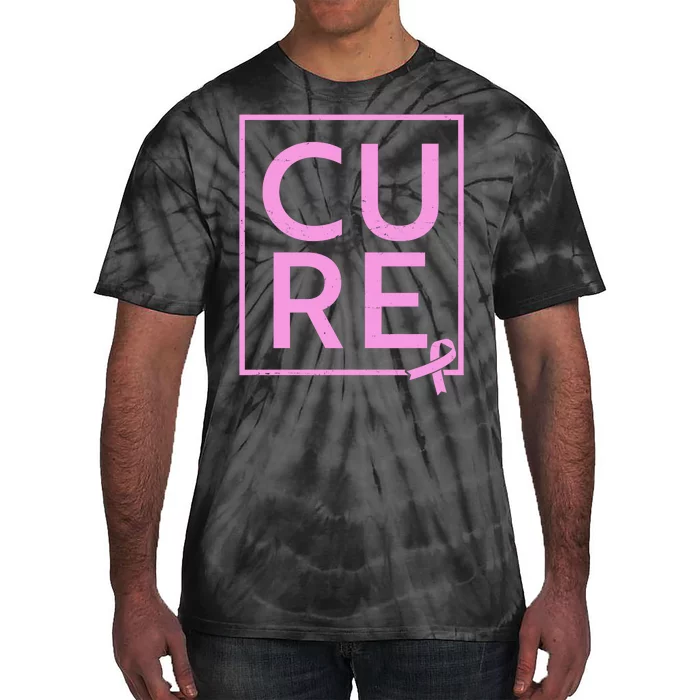 Cure Breast Cancer Awareness Pink Ribbon Tie-Dye T-Shirt