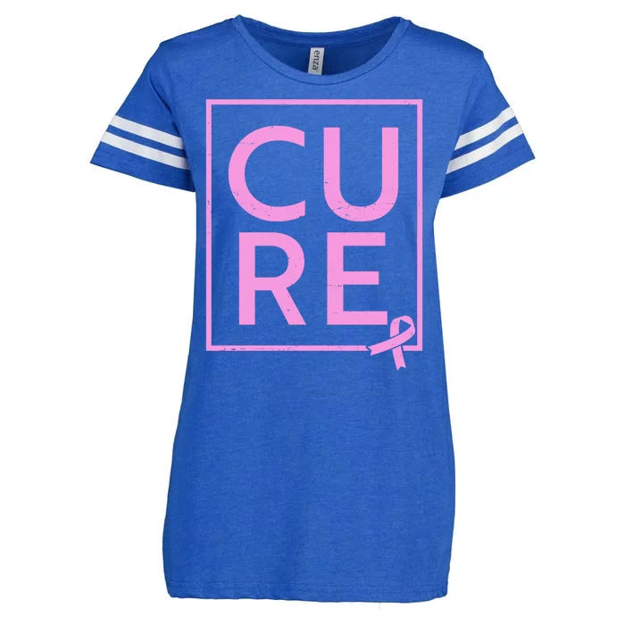 Cure Breast Cancer Awareness Pink Ribbon Enza Ladies Jersey Football T-Shirt