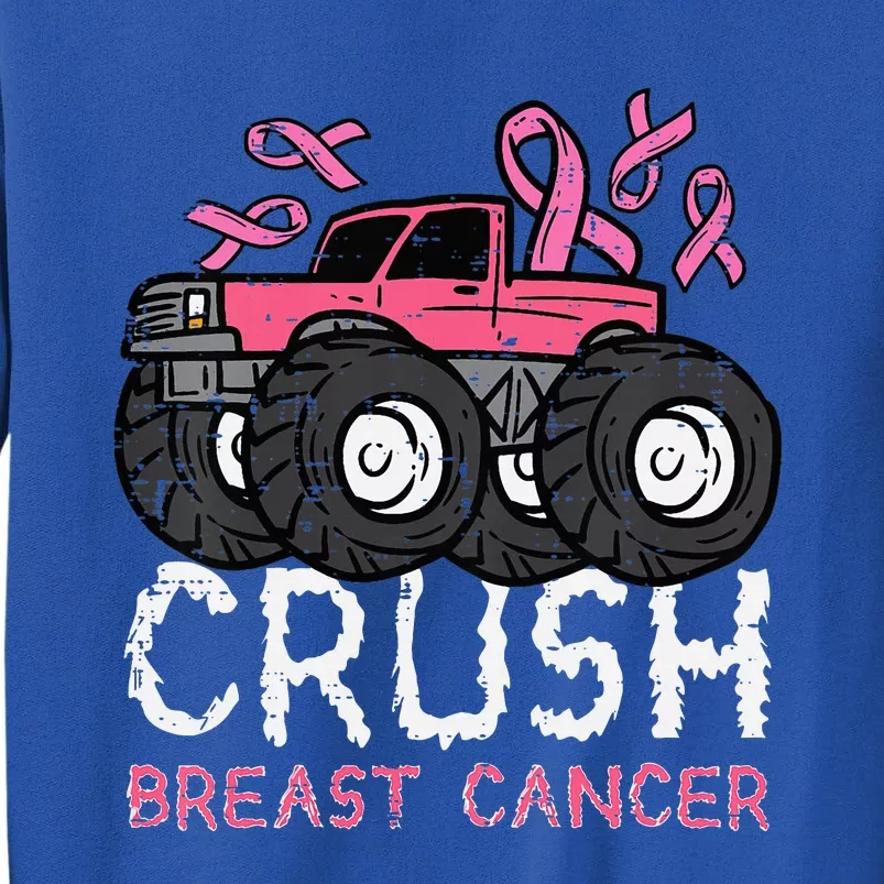 Crush Breast Cancer Awareness Monster Truck Tall Sweatshirt