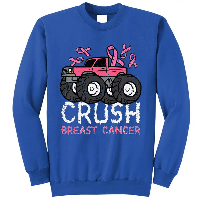 Crush Breast Cancer Awareness Monster Truck Tall Sweatshirt