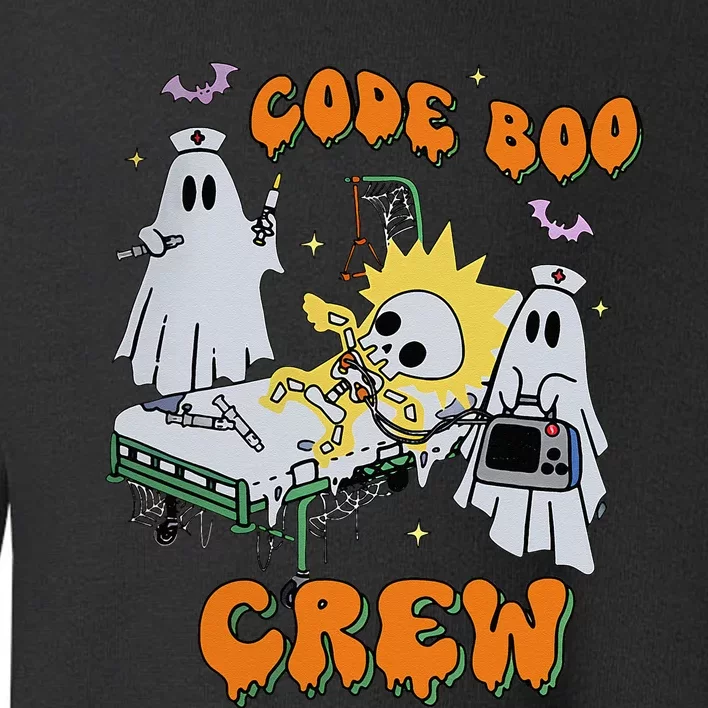 Code Boo Crew Funny Ghost Nurse Halloween Costume Nursing Toddler Sweatshirt