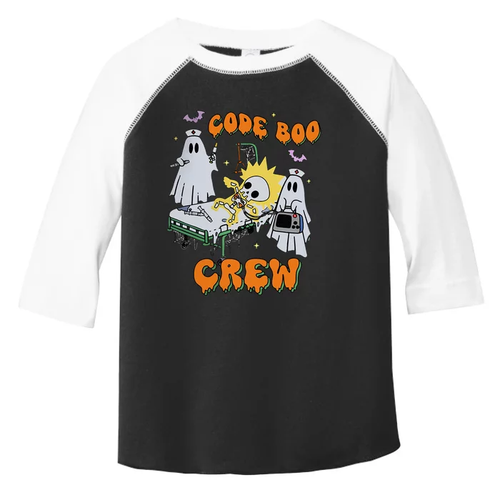 Code Boo Crew Funny Ghost Nurse Halloween Costume Nursing Toddler Fine Jersey T-Shirt