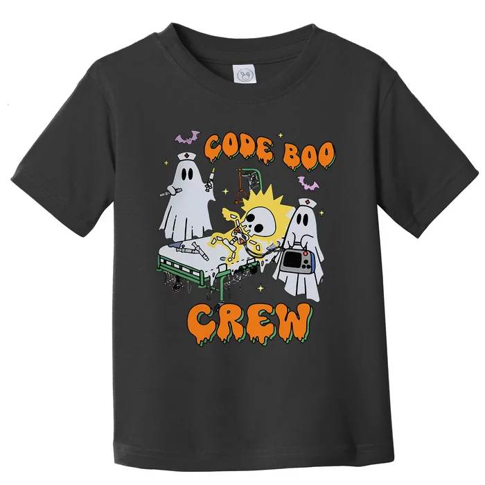 Code Boo Crew Funny Ghost Nurse Halloween Costume Nursing Toddler T-Shirt