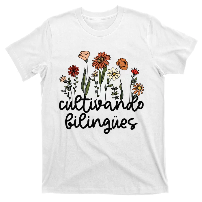 Cultivando Bilingues Dual Language Crew Bilingual Teacher T-Shirt