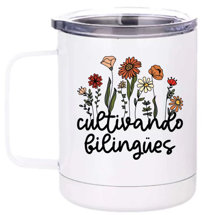 Cultivando Bilingues Dual Language Crew Bilingual Teacher Front & Back 12oz Stainless Steel Tumbler Cup