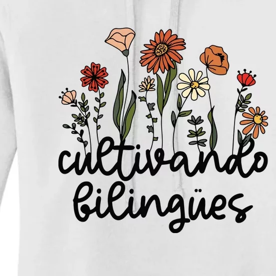 Cultivando Bilingues Dual Language Crew Bilingual Teacher Women's Pullover Hoodie