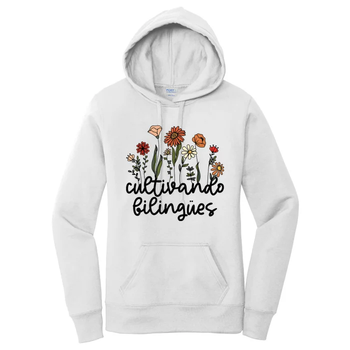 Cultivando Bilingues Dual Language Crew Bilingual Teacher Women's Pullover Hoodie