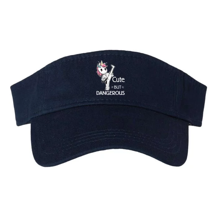 Cute But Dangerous Funny Karate Taekwondo Valucap Bio-Washed Visor