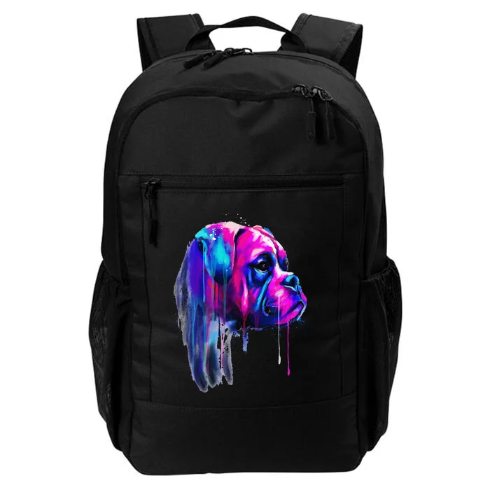 Colorful Boxer Dog Art Watercolor Daily Commute Backpack