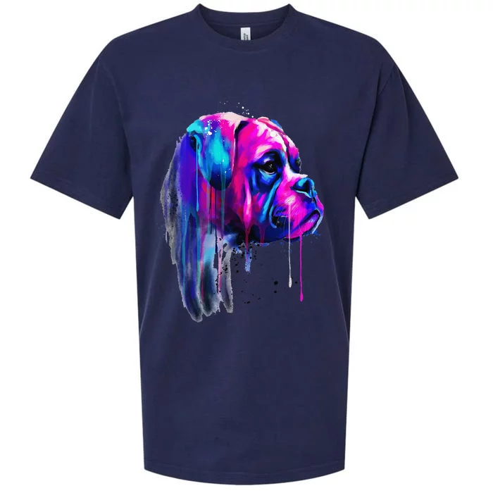 Colorful Boxer Dog Art Watercolor Sueded Cloud Jersey T-Shirt