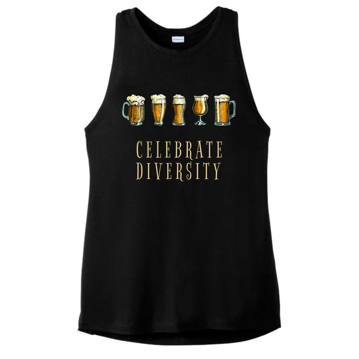 Celebrate Beer Diversity Drinking Gift Ladies Tri-Blend Wicking Tank