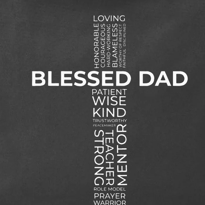 Christian Blessed Dad Cross Fathers Day Zip Tote Bag