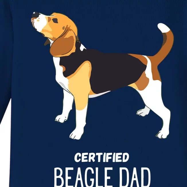 Certified Beagle Dad Baby Long Sleeve Bodysuit