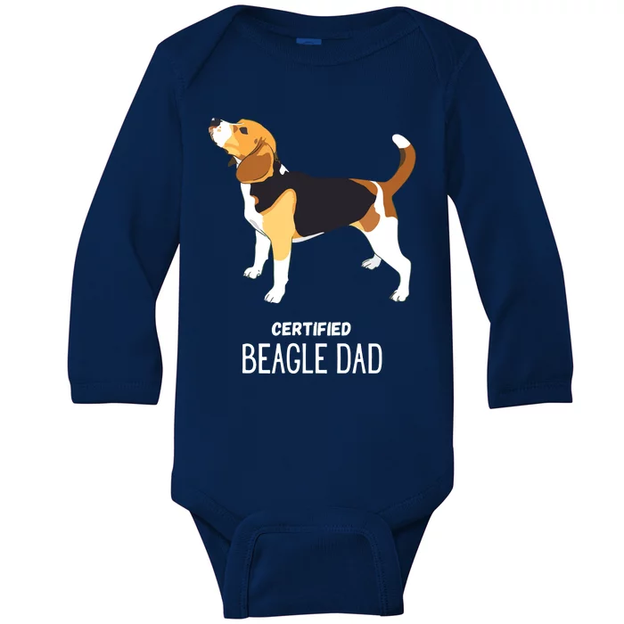 Certified Beagle Dad Baby Long Sleeve Bodysuit