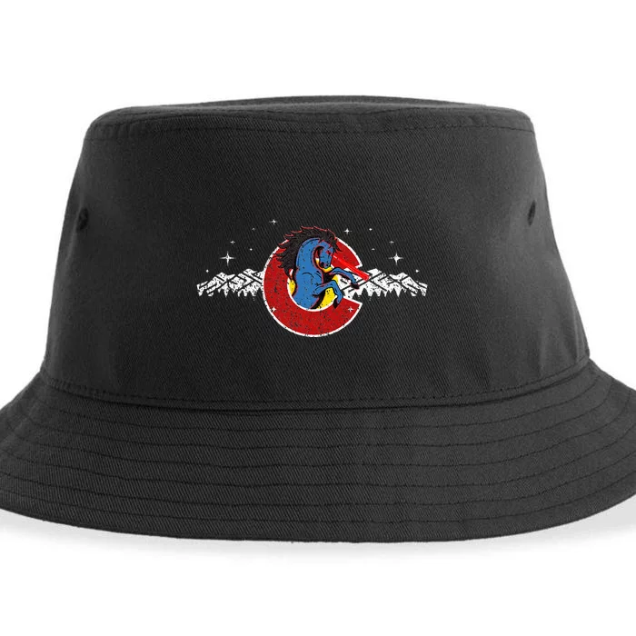 Colorado Blucifer Demon Horse Sustainable Bucket Hat