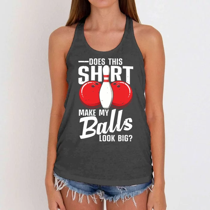 Cool Bowling Design For Men Women Bowling Ball Sport Bowler Women's Knotted Racerback Tank