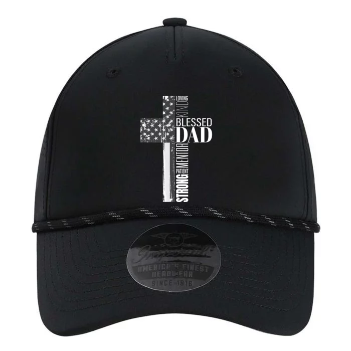 Christian Blessed Dad American Flag Religious Fathers Day Cool Gift Performance The Dyno Cap