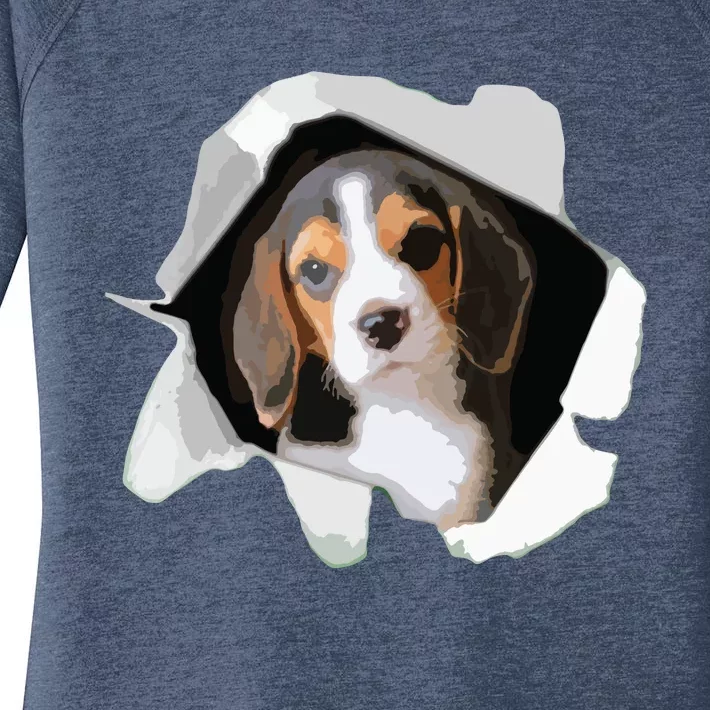 Cute Beagle Dog Puppy Lover Men Women Women's Perfect Tri Tunic Long Sleeve Shirt