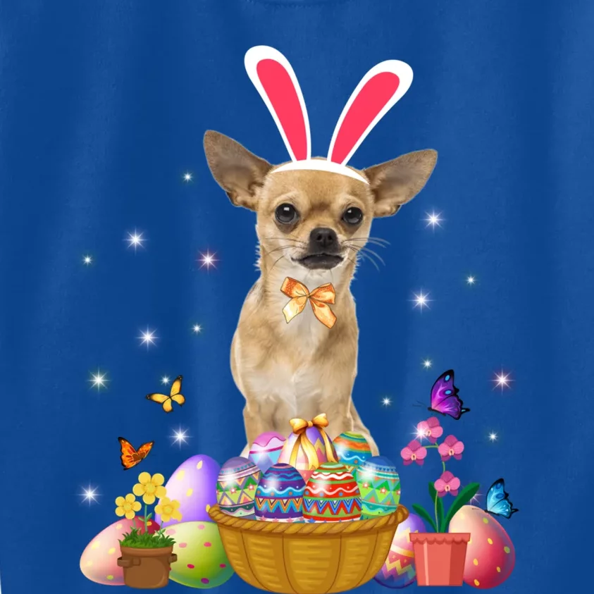 Cute Bunny Dachshund Dog With Easter Eggs Basket Easter Day Cute Gift Kids Sweatshirt