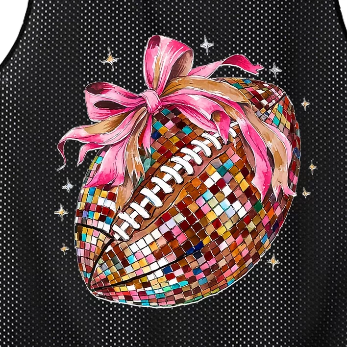 Coquette Bow Disco Funny Football Game Day Touchdown Season Mesh Reversible Basketball Jersey Tank