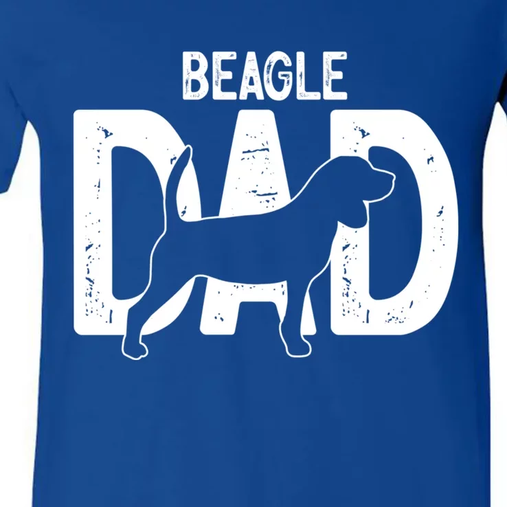 Cute Beagle Dad Dog Puppy Lover Father Cute Gift V-Neck T-Shirt